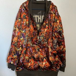 Ecko Unlimited RAWTHENTIC REVERSIBLE ZIP UP HOODIE Satin Embroidered Sz 3XL